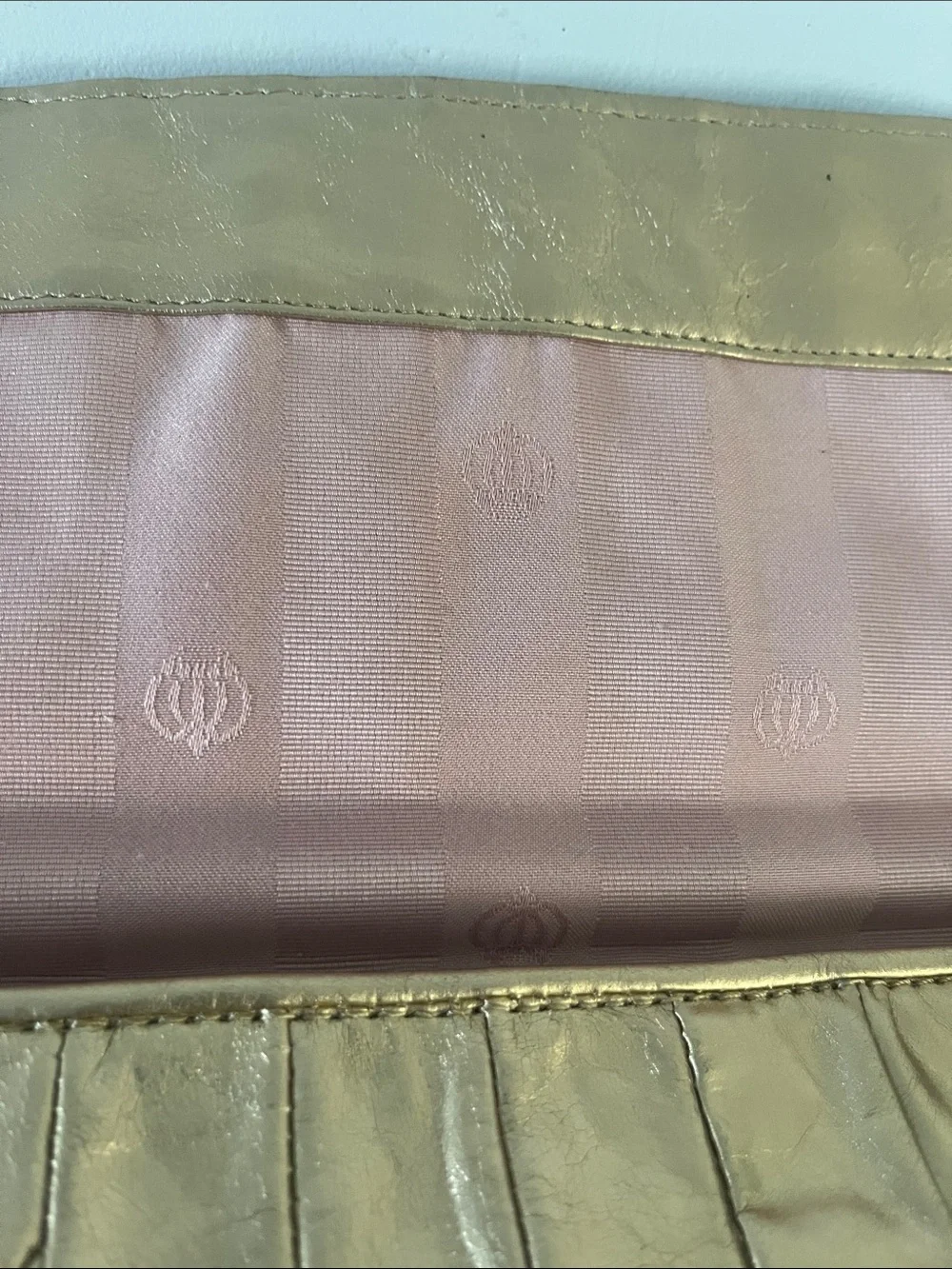 Juicy Couture Vintage 80’s Metallic Gold Quilted Chain Clutch with Handle